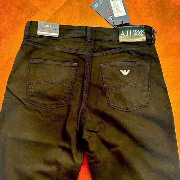 ARMANI JEANS J18 slim fit high waist lightweight jeans size 28 & 29 black color - Picture 4 of 10